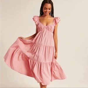 Abercrombie & Fitch Flutter Sleeve Maxi Dress
